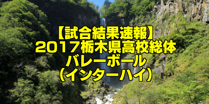 【試合結果速報】2017栃木県高校総体バレーボール(インターハイ)
