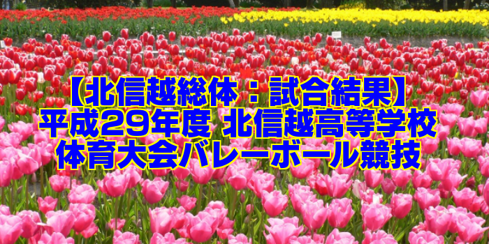【北信越総体:試合結果】平成29年度 北信越高等学校体育大会バレーボール競技