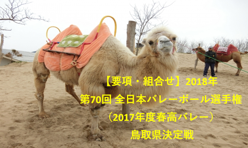 【要項・組合せ】2018年 第70回 全日本バレーボール選手権(2017年度春高バレー) 鳥取県決定戦