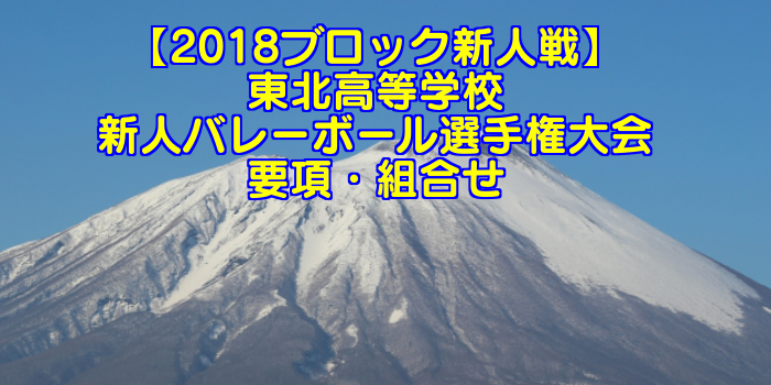 【2018ブロック新人戦】東北高等学校新人バレーボール選手権大会 要項・組合せ