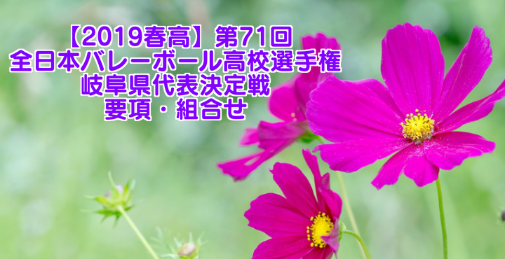 【2019春高】第71回全日本バレーボール高校選手権 石川県男子代表決定戦 組合せ・試合結果