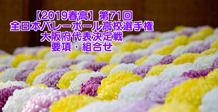 【2019春高】第71回全日本バレーボール高校選手権 大阪府代表決定戦 要項・組合せ