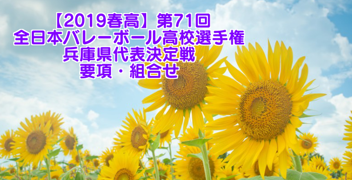 【2019春高】第71回全日本バレーボール高校選手権 兵庫県代表決定戦 要項・組合せ