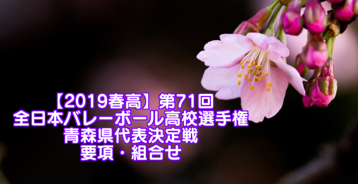 【2019春高】第71回全日本バレーボール高校選手権 青森県代表決定戦 要項・組合せ