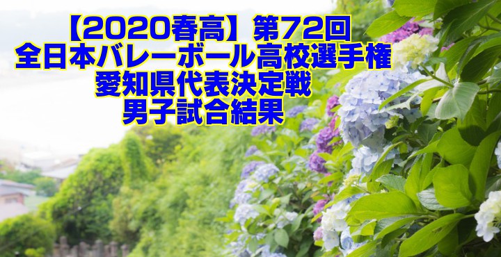 【2020春高】第72回全日本バレーボール高校選手権 愛知県代表決定戦　男子試合結果