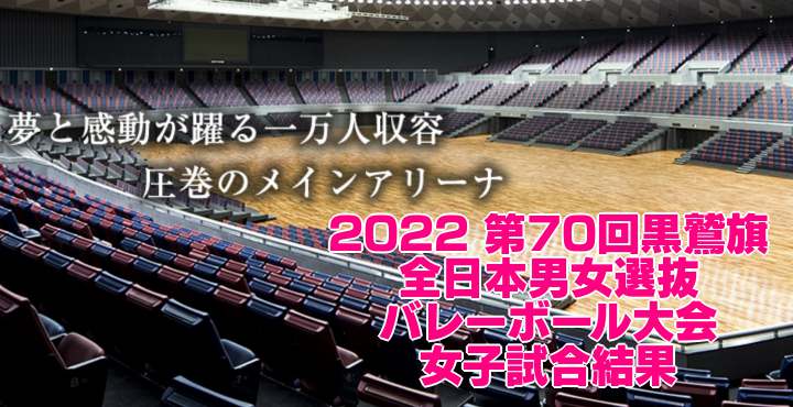 2022 黒鷲旗｜第70回黒鷲旗全日本男女選抜バレーボール大会　女子試合結果