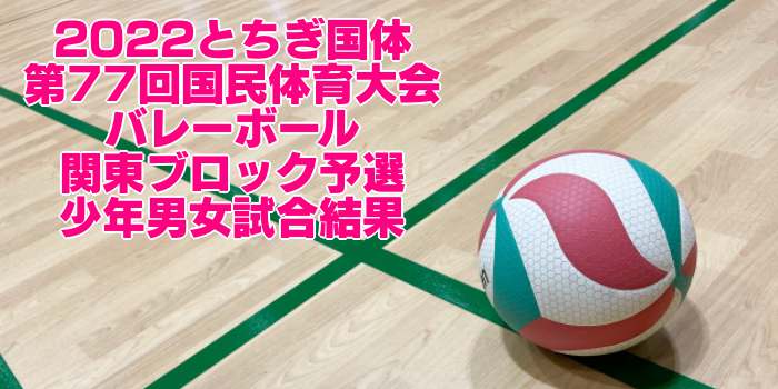 関東 2022とちぎ国体｜第77回国民体育大会バレーボール ブロック予選　少年男女試合結果