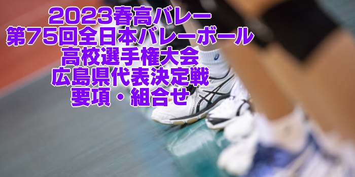 広島 2023春高バレー｜第75回全日本バレーボール高校選手権 各県代表決定戦　要項・組合せ